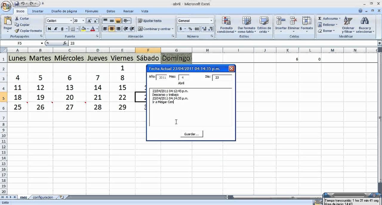 Cómo crear un calendario desplegable en Excel para Mac.